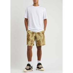 Dries Van Noten Mens Piperi Drawstring Shorts in Dessin A Gold 46 S/M